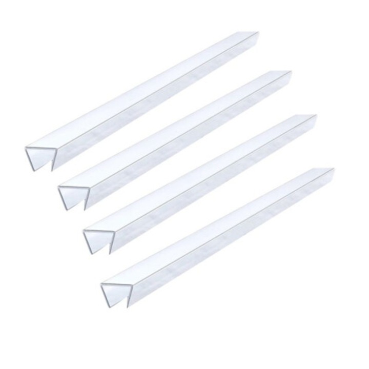Protector margine usa dulap/bumper 17.5 in (44.5 cm), taietabil din PVC transparent, pentru usi 3/4 in grosime, Transparent, 4 bucati