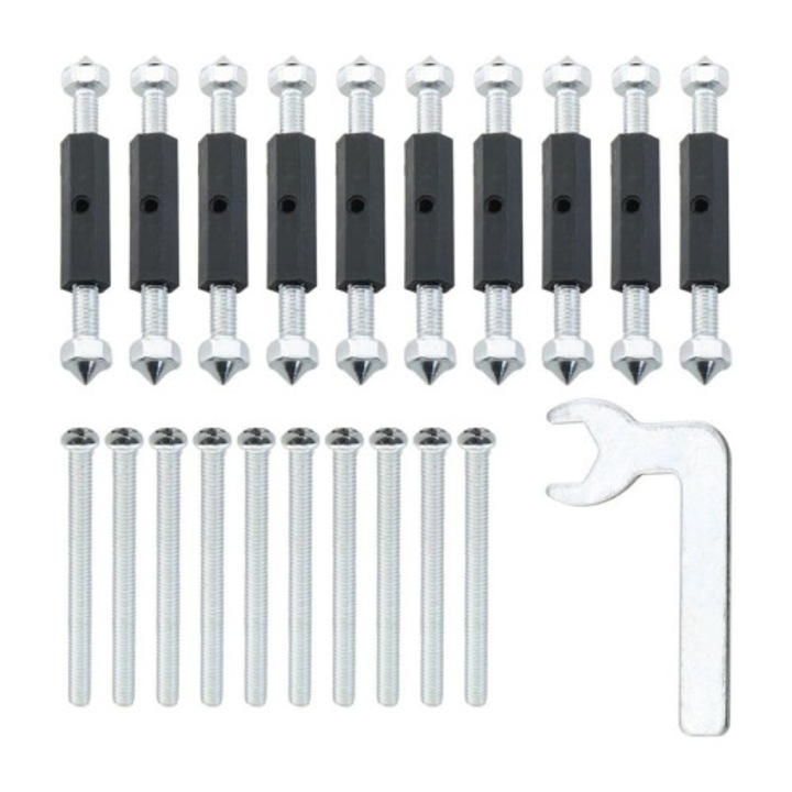 Set reparare cutie priza metal negru argintiu 10 piese
