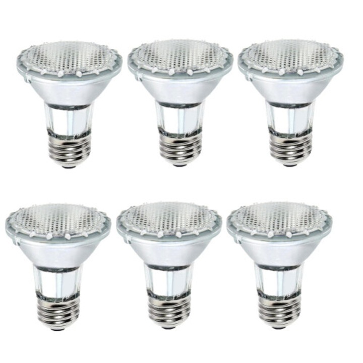 Set 6 becuri halogen PAR20 50W, alb cald, dimabil, 36°