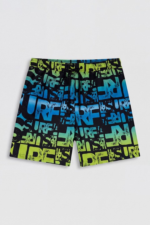 LC WAIKIKI, Pantaloni scurti de baie cu imprimeu text, Multicolor, 152-158 CM