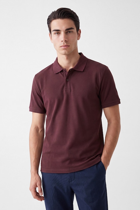 LC WAIKIKI, Tricou polo cu model uni, Violet pruna