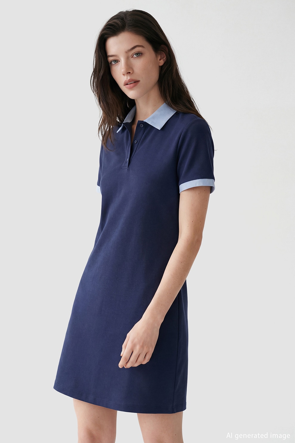LC WAIKIKI, Rochie polo mini, Albastru ultramarin, XL - eMAG.ro