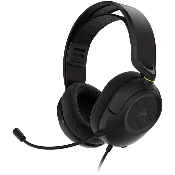 Casti gaming Corsair HS35 Stereo V3, 3.5 mm connector, compatibile PC, Mac, PlayStation, Xbox, Nintendo, difuzoare neodim 50mm, mcrofon omnidirectional, negru