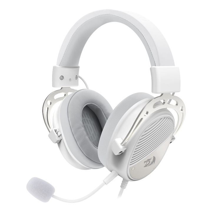 Casti Gaming cu fir Redragon Thoridal, microfon cu noise canceling, difuzoare 53mm, Alb
