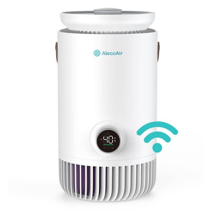Purificator si Umidificator AlecoAir PU30 NUO, WiFi, Capacitate Umidificare 400 ml/h, True HEPA H13, Lampa UV-C, Ionizare