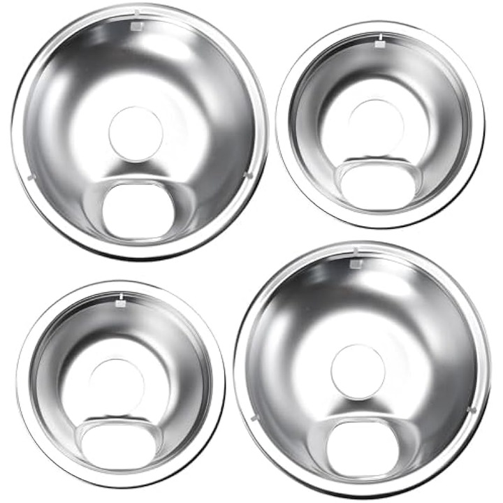Set 4 tavite picuratoare cromate, 6x8 inch, fier, pentru aragaz electric