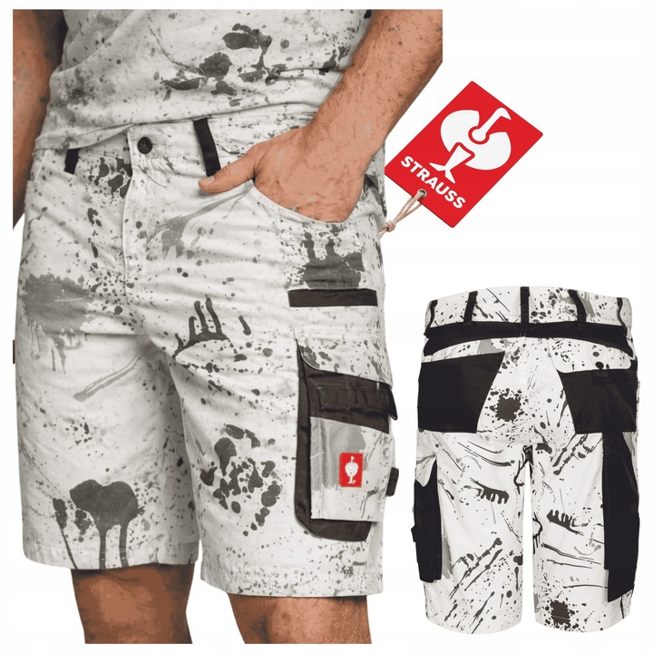 Pantaloni scurti de lucru barbati Engelbert Strauss Painter 95604, elastici, rezistenti, pentru zugravi si meseriasi, marime 52