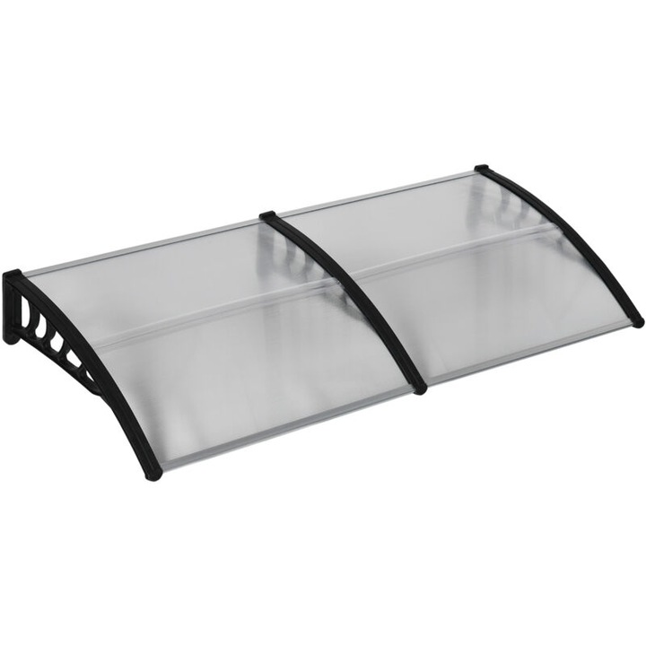 Copertina usa, 200x96x27cm, policarbonat transparent, aluminiu, negru