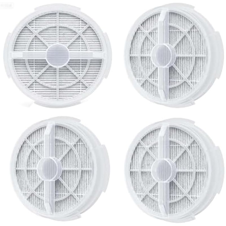 Set 4 filtre HEPA si carbon activ, purificator aer, 3 straturi, universal, dimensiuni standard
