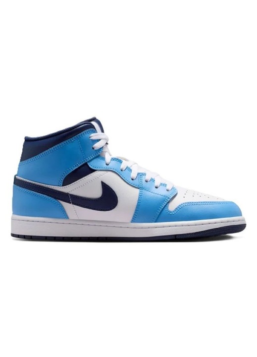 Pantofi sport barbati AIR JORDAN 1 MID, Nike, Piele naturala, Albastru, Albastru