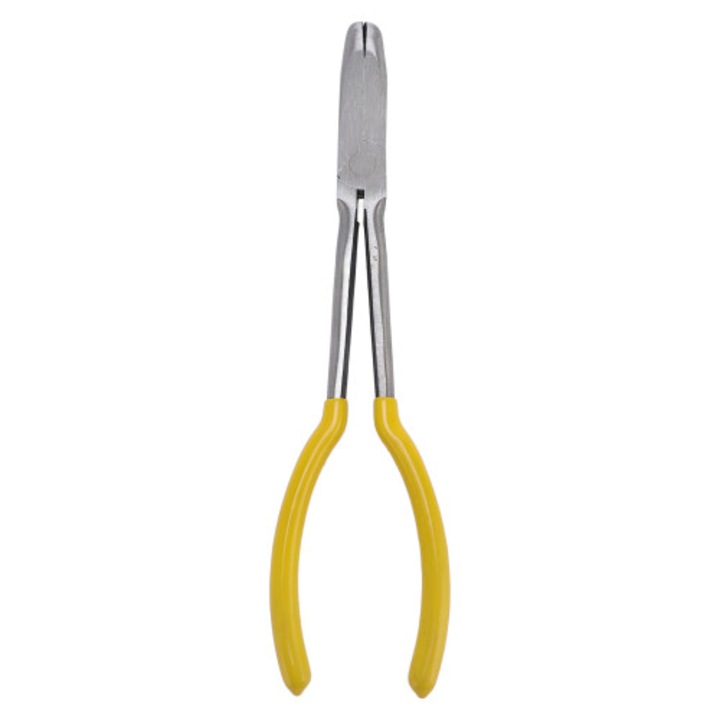 Hajlított hosszúcsőrű fogó 90°, 28cm, ergonomikus markolat, krómozott szénacél