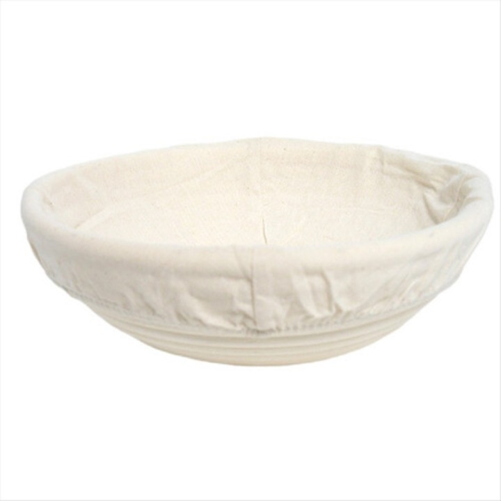 Cos fermentare paine rotund ratan natural 23x23cm