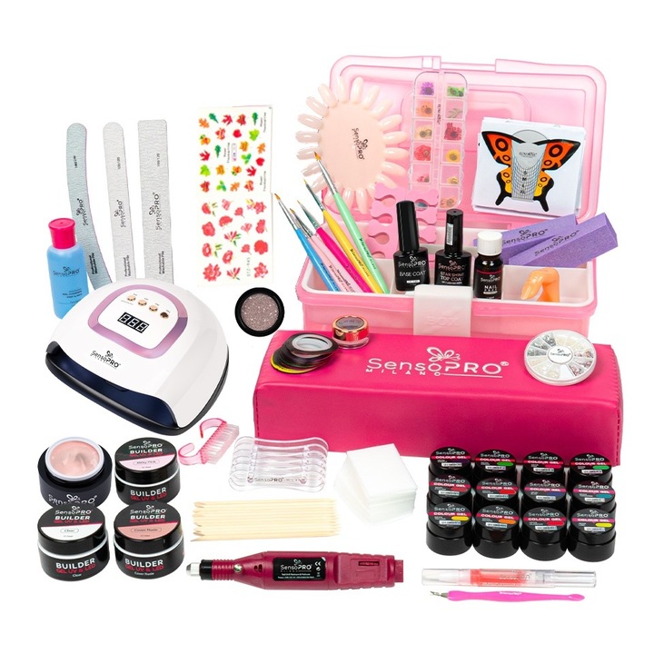 Kit Unghii False cu Gel UV SensoPRO Milano 15ml - Promotie #39 + CADOU Geanta Manichiura