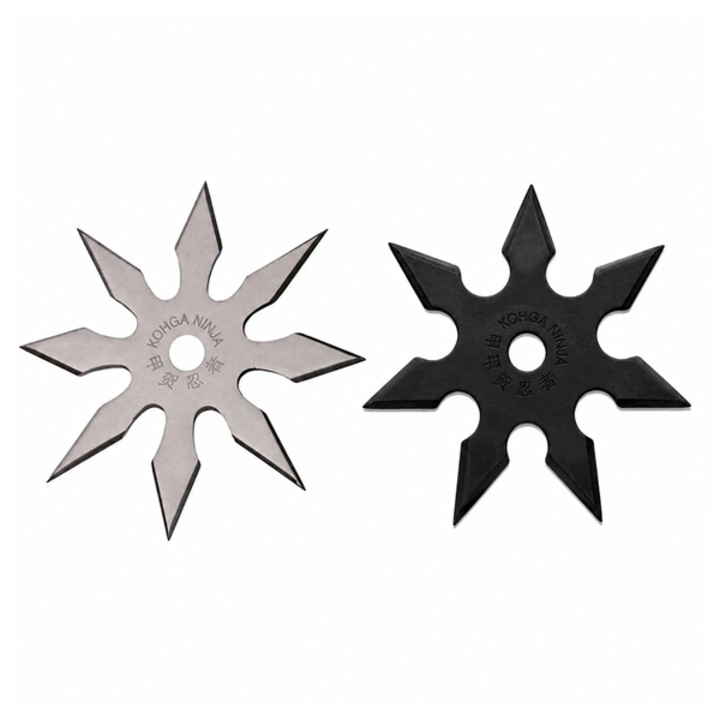 Set doua stele de aruncat DEPOX®, 7 si 8 colturi, metalic, negru/argintiu, 10 cm