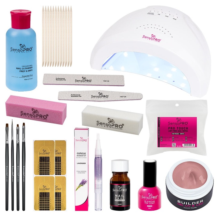 Kit Unghii Gel SensoPRO Milano Easy Home Nails + Lampa UV / LED