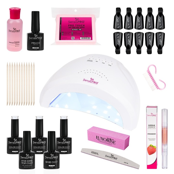 Kit Oja Semipermanenta SensoPRO Milano 10ml cu Lampa UV Creative Shine