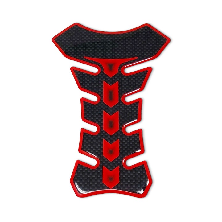 Protectie rezervor Tank Pad Autocolant 3D pentru Motocicleta Rosu Carbon Colorat