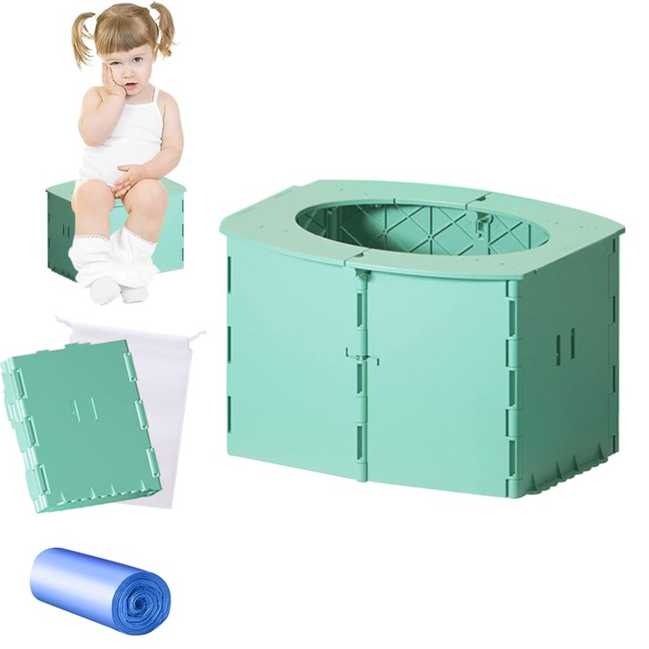 Olita pliabila portabila pentru copii verde