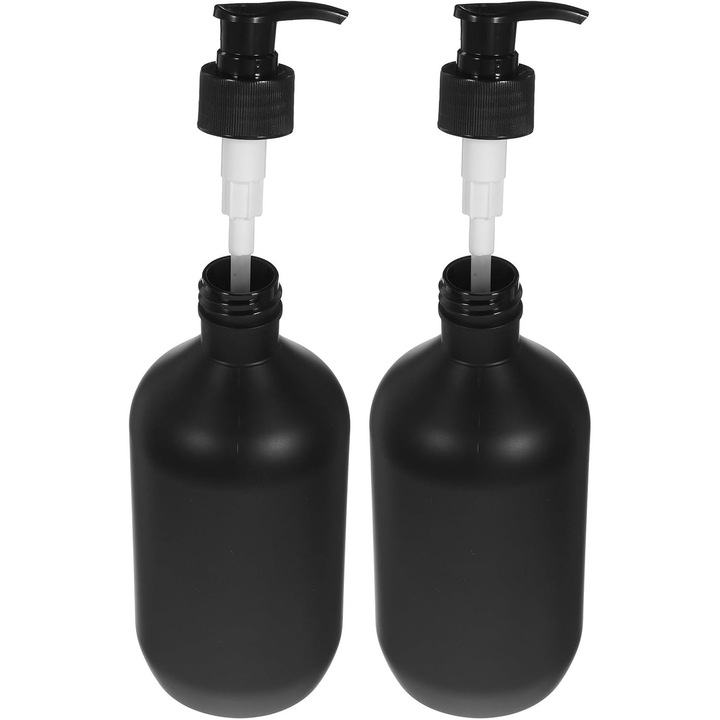 2 db pumpás adagoló, műanyag, fekete, 500ml, hordozható