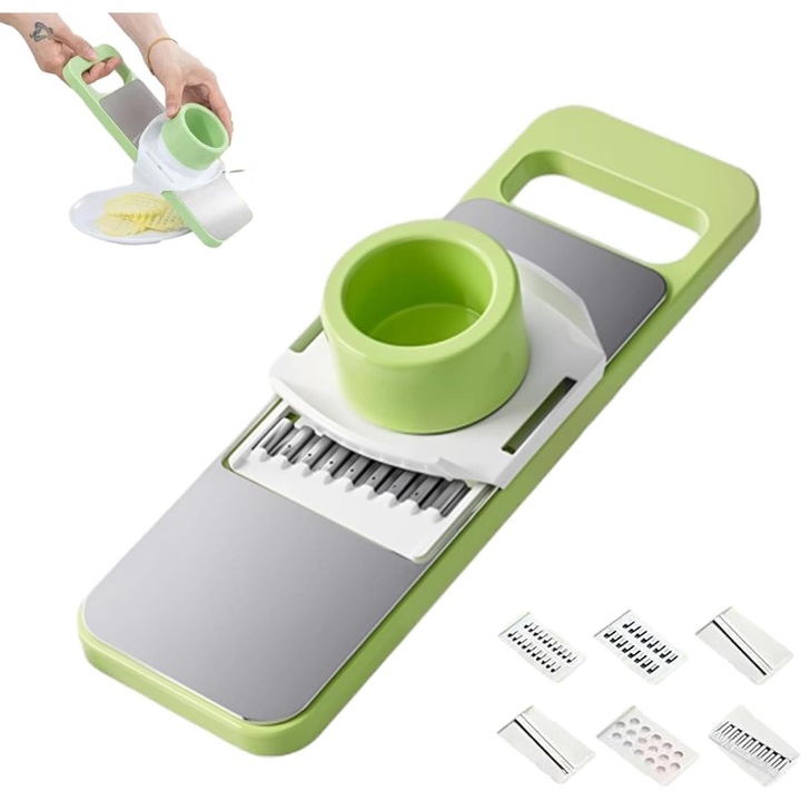 Feliator legume multifunctional 6 in 1, lame inox, verde, compact