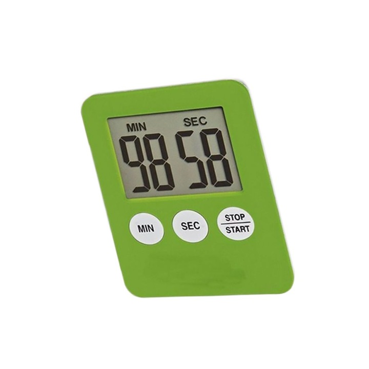 Timer digital bucatarie, verde, 5.3x7cm