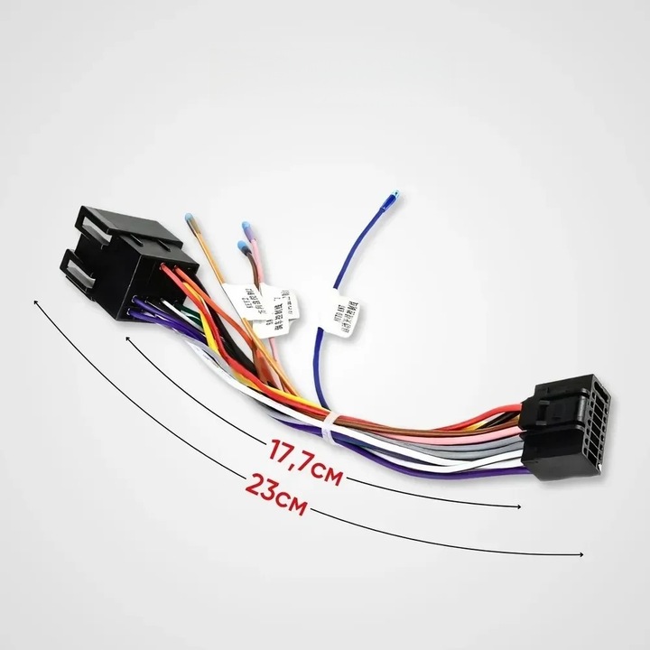 Cablu universal 16 pini ISO Icreative, adaptor stereo, conector tata-mama, cablu alimentare