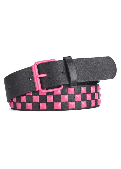 Curea de dama — Stil Punk Rock: Decorata cu tinte piramidale si tepi — Curea lata cu tinte, stil casual-chic gotic