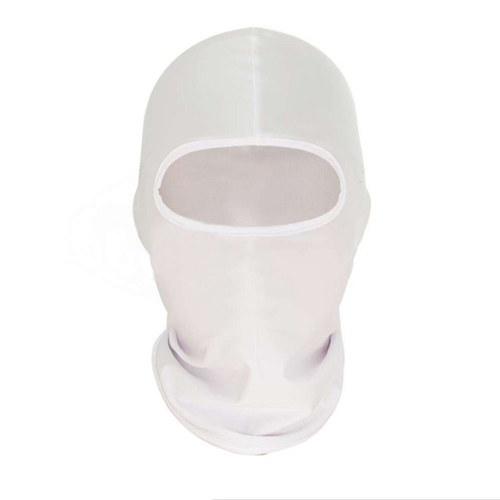Masca moto full face microfibra alb 41x24cm