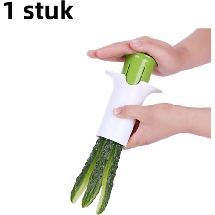 Feliator legume si fructe, multifunctional, alb-verde, 10.7x10.4x5.25cm
