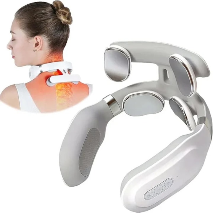 Aparat masaj gat 4 capete protectie incalzire vibratii compresa cervicala