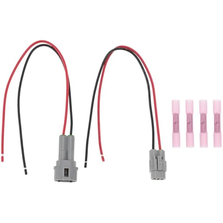 Elektromos csatlakozókészlet, 2 pólusú, előre kábelezett, 15 cm, fekete