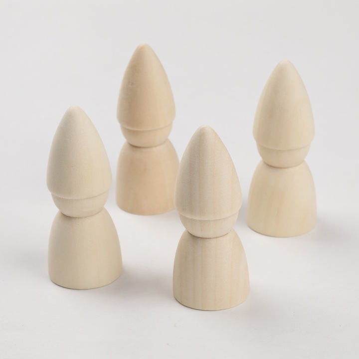 10 db-os fa figura készlet, törpék, 7x2.9cm, befejezetlen