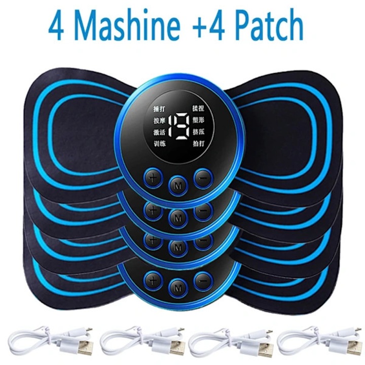 Set 4 buc Aparate masaj cervical cu ecran LCD, 8 moduri, portabil