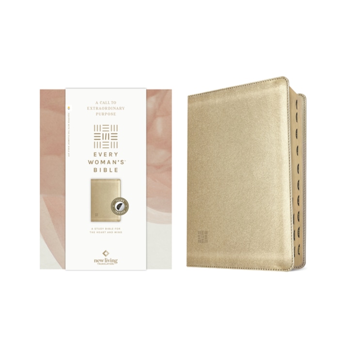 NLT Every Woman's Bible Leatherlike, Soft Gold, Indexed, Red Letter, Filament Enabled, Tyndale