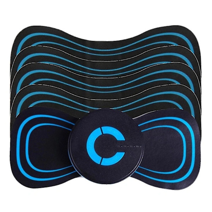 Aparat masaj mini microcurent portabil albastru 15x7x2cm set patch-uri