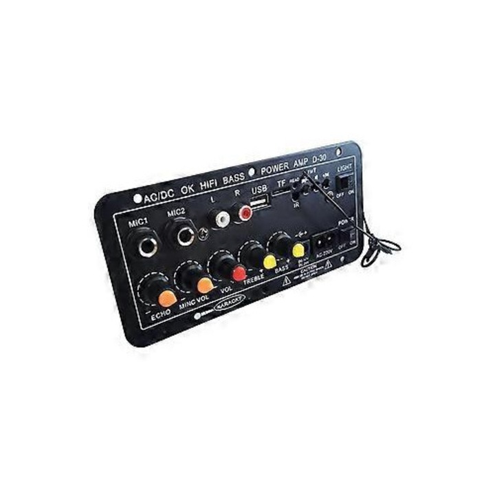 Hordozható 3-az-1-ben HiFi Bluetooth erősítő, fekete, 17.5x8cm