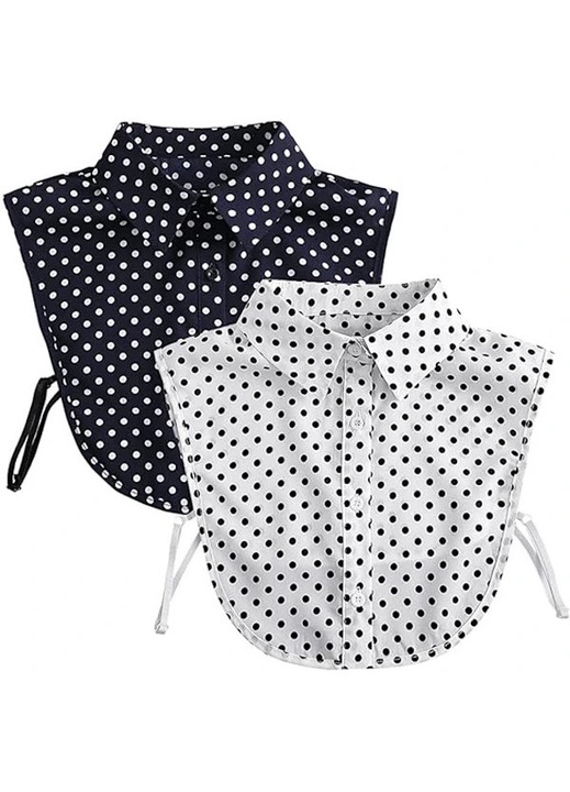 Guler de camasa dama, lejer, fals, alb, 2 buc, One Size INTL