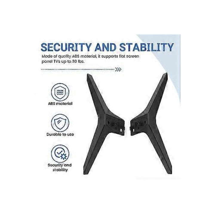 Стойка за телевизор, крака ABS, 49-55 инча, черна, 2 бр., 30 lbs, 20xcm