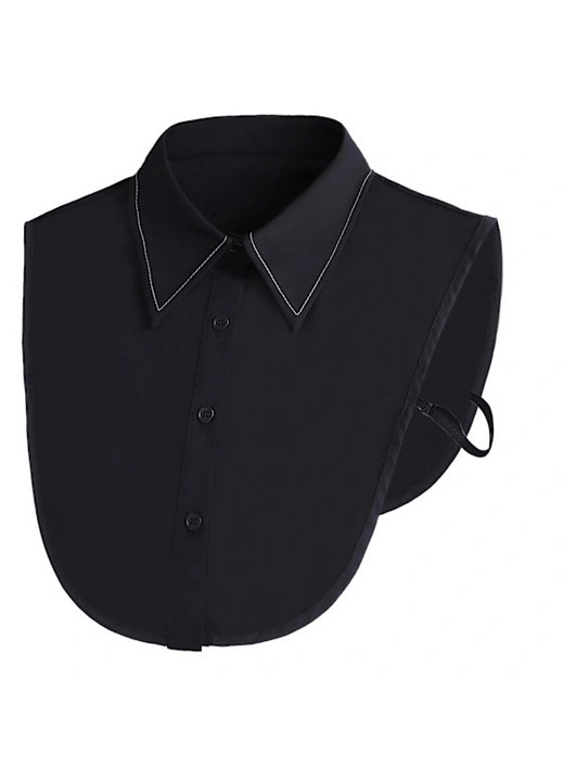 Levehető gallér, fekete, pamut, elegáns, sokoldalú, One Size INTL
