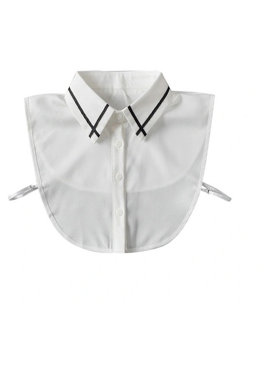 Levehető hamis gallér, fehér fekete szegéllyel, női blúzokhoz, elegáns, minőségi anyagból készült, One Size INTL