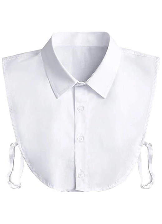 Levehető hamis gallér, fehér, 100% pamut, ingekhez, dekoratív nőknek és lányoknak, One Size INTL