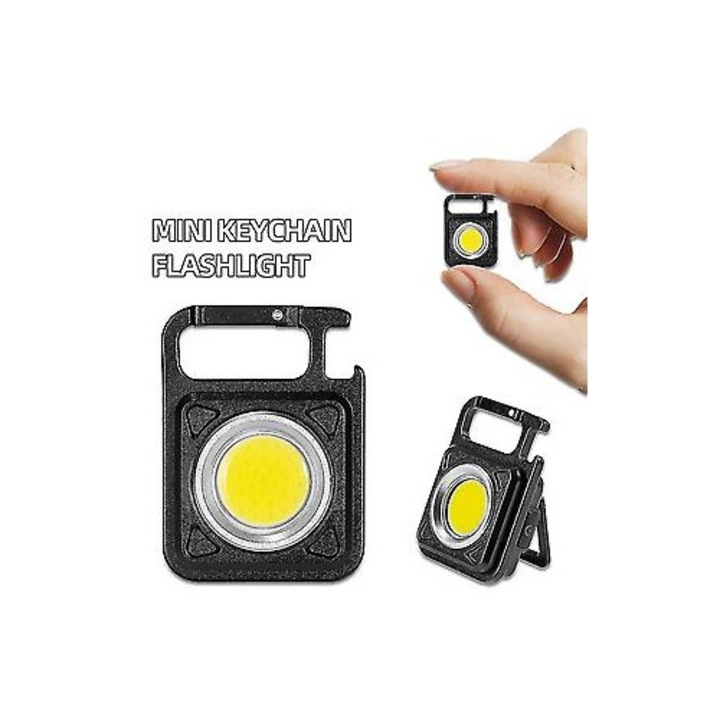 Lanterna portabila mini, 800 lumeni, rezistenta la apa, reincarcabila, negru