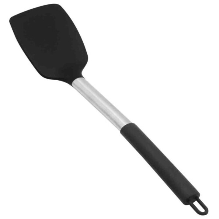 Szilikon hőálló spatula rozsdamentes acél nyéllel, 30x5cm