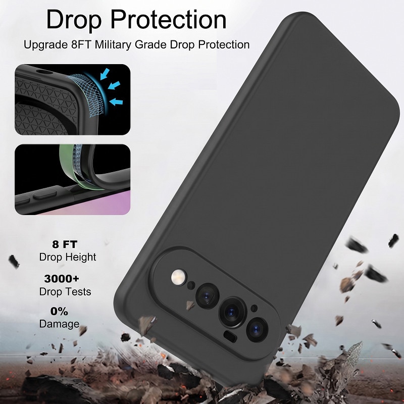Husa pentru Google Pixel 11 PRO XL OEMG® Silicon case, protectie militara, interior din microfibra-negru