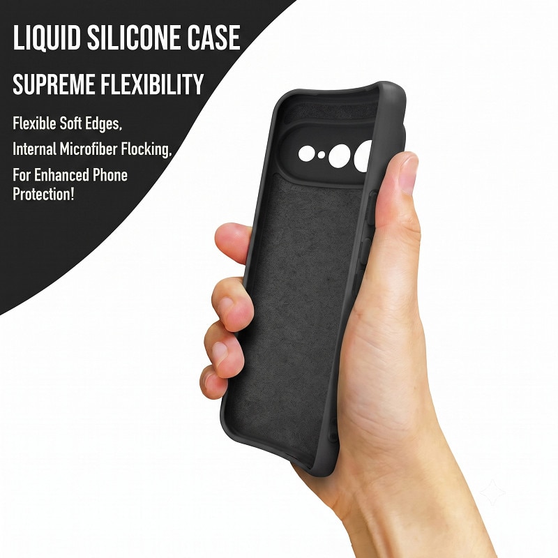 Husa pentru Google Pixel 11 PRO XL OEMG® Silicon case, protectie militara, interior din microfibra-negru