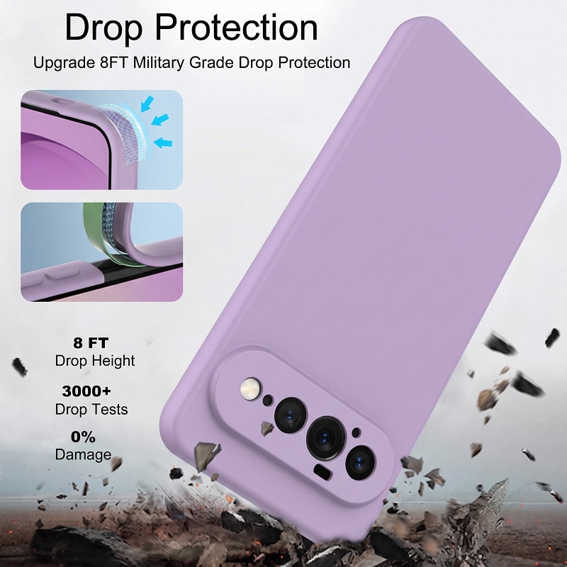 Husa pentru Google Pixel 11 PRO XL OEMG® Silicon case, protectie militara, interior din microfibra-Violet Deschis