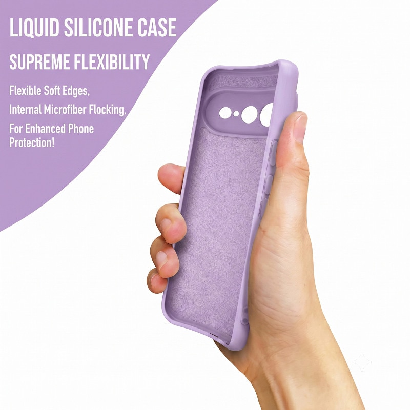 Husa pentru Google Pixel 11 PRO XL OEMG® Silicon case, protectie militara, interior din microfibra-Violet Deschis