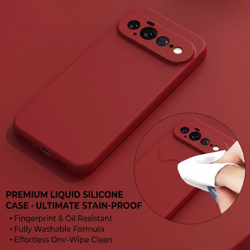Husa pentru Google Pixel 11 PRO OEMG® Silicon case, protectie militara, interior din microfibra-Rosu corai