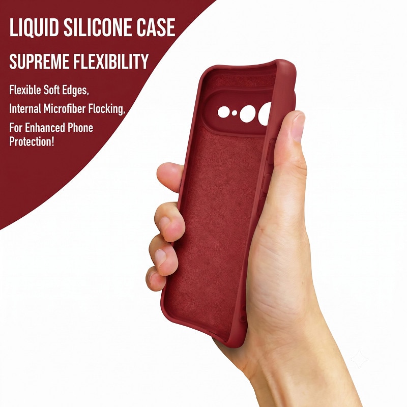 Husa pentru Google Pixel 11 PRO OEMG® Silicon case, protectie militara, interior din microfibra-Rosu corai