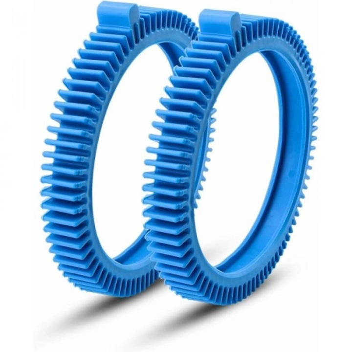 Set 2 roti fata pentru curatare piscina, cauciuc, albastru, 19.6x15.7x2.3cm